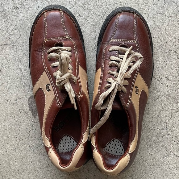 Born Shoes Leather Bicycle Toe Oxford brown size 9.5/41 Preowned Womens - Picture 2 of 9